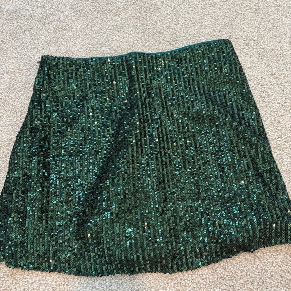 Show Me Your Mumu All Night Skort Womens S Green Sequin Party Club Holiday - Picture 7 of 7